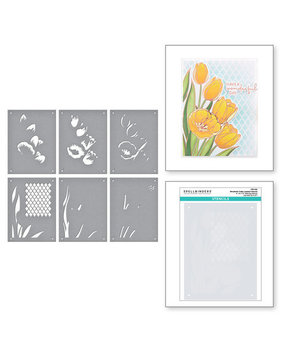 Spellbinders Four Petal Wonderful Tulips Stencils (STN-045)