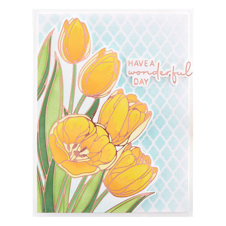 Spellbinders Four Petal Wonderful Tulips Stencils (STN-045)