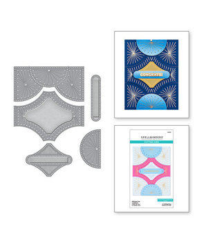 Spellbinders Four Petal Stitched Fan Cardfront Dies (S5-567)