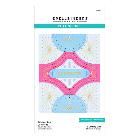 Spellbinders Four Petal Stitched Fan Cardfront Dies (S5-567)
