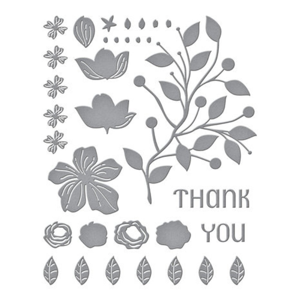 Spellbinders Four Petal Thank You Floral Dies (S4-1276) Spellbinders Four Petal Thank You Floral Dies (S4-1276)