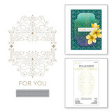 Spellbinders Four Petal Scroll Label Glimmer Hot Foil Plate & Die Set (GLP-370)