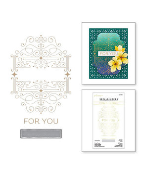 Spellbinders Four Petal Scroll Label Glimmer Hot Foil Plate & Die Set (GLP-370) Spellbinders Four Petal Scroll Label Glimmer Hot Foil Plate & Die Set (GLP-370)