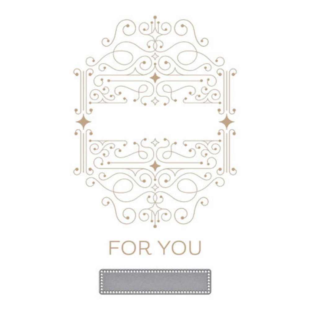 Spellbinders Four Petal Scroll Label Glimmer Hot Foil Plate & Die Set (GLP-370) Spellbinders Four Petal Scroll Label Glimmer Hot Foil Plate & Die Set (GLP-370)