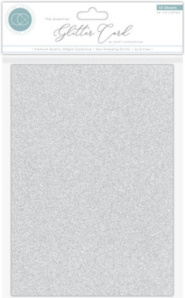 Craft Consortium The Essential Glitter Card A4 Silver (CCEGC001) Craft Consortium The Essential Glitter Card A4 Silver (CCEGC001)