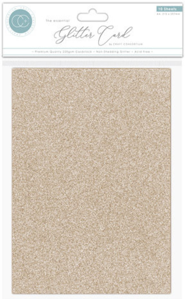 Craft Consortium The Essential Glitter Card A4 Champagne (CCEGC003)