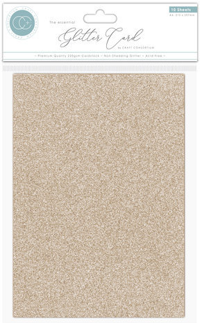 Craft Consortium The Essential Glitter Card A4 Champagne (CCEGC003)