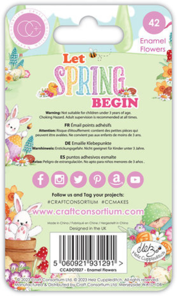 Craft Consortium Let Spring Begin Adhesive Enamel Flowers (CCADOT027) Craft Consortium Let Spring Begin Adhesive Enamel Flowers (CCADOT027)