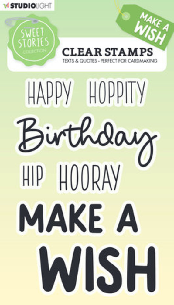 Studio Light Sweet Stories Clear Stamp Quotes Large Make a Wish (SL-SS-STAMP418)