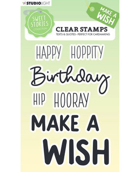 Studio Light Sweet Stories Clear Stamp Quotes Large Make a Wish (SL-SS-STAMP418)