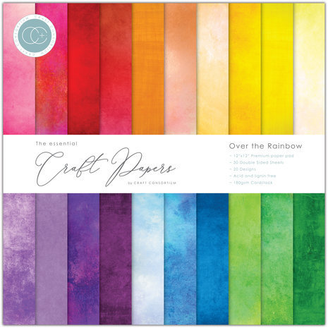 Craft Consortium Essential Craft Papers 12x12 Inch Paper Pad Over the Rainbow (CCEPAD026) Craft Consortium Essential Craft Papers 12x12 Inch Paper Pad Over the Rainbow (CCEPAD026)