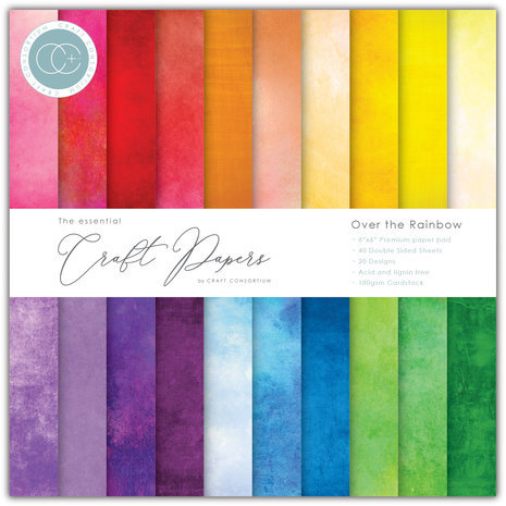 Craft Consortium Essential Craft Papers 6x6 Inch Paper Pad Over the Rainbow (CCEPAD026B) Craft Consortium Essential Craft Papers 6x6 Inch Paper Pad Over the Rainbow (CCEPAD026B)