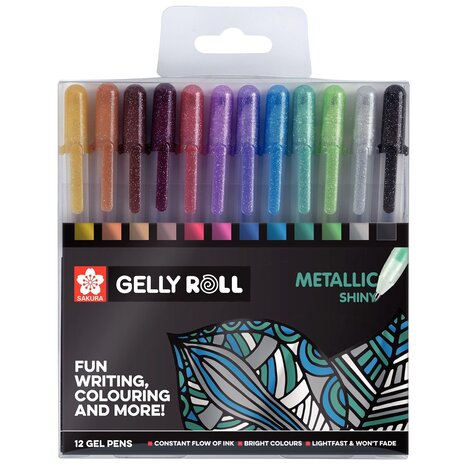 SAKURA Gelly Roll Gelpen Set Metallic Shiny (POXPGBMET12) SAKURA Gelly Roll Gelpen Set Metallic Shiny (POXPGBMET12)