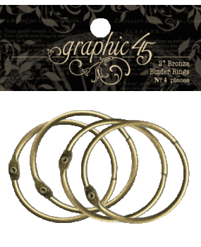 Graphic 45 Bronze Binder Rings 2 Inch (4502591)