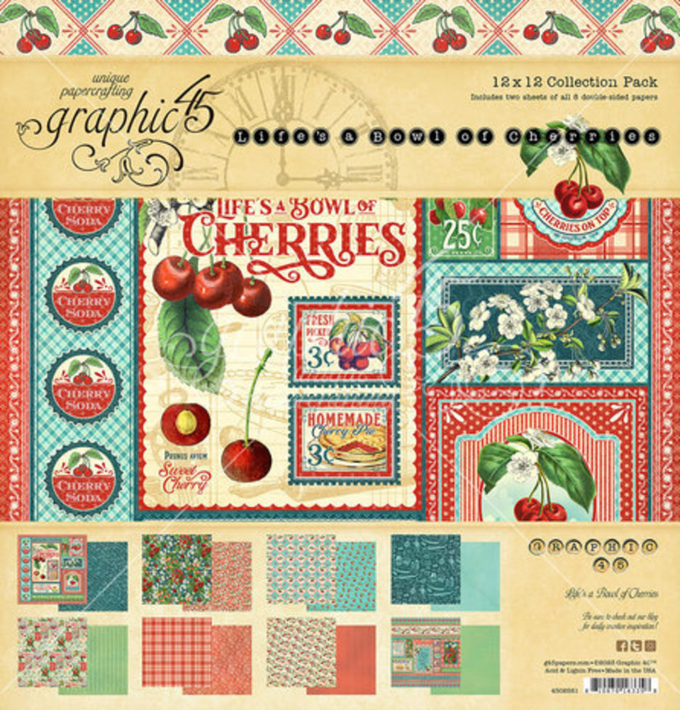 Graphic 45 Life's a Bowl of Cherries 12x12 Inch Collection Pack (4502581)