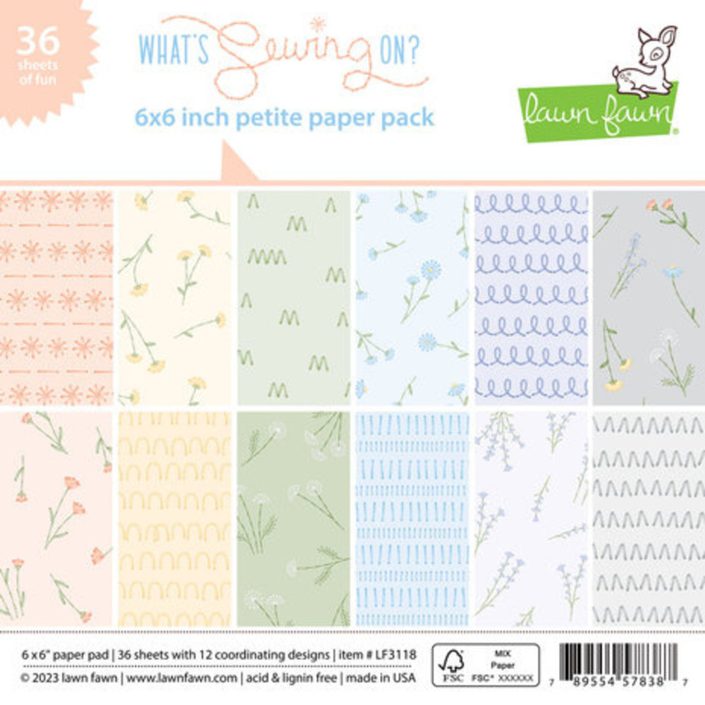Lawn Fawn What's Sewing On? 6x6 Inch Petite Paper Pack (LF3118) Lawn Fawn What's Sewing On? 6x6 Inch Petite Paper Pack (LF3118)