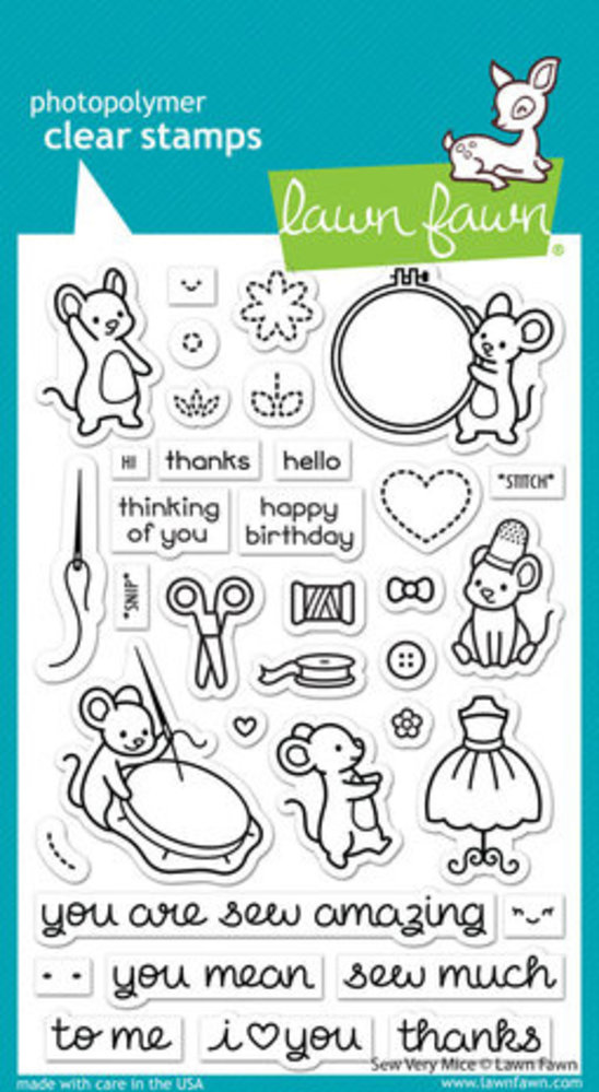 Lawn Fawn Sew Very Mice Clear Stamps (LF3061)