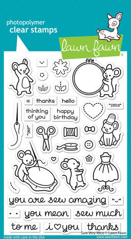 Lawn Fawn Sew Very Mice Clear Stamps lf3061