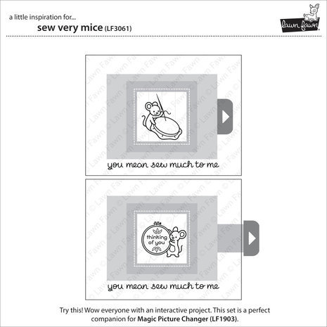 Lawn Fawn Sew Very Mice Clear Stamps (LF3061)