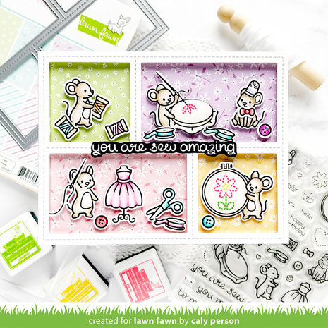 Lawn Fawn Sew Very Mice Clear Stamps (LF3061)