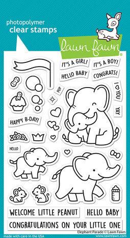 Lawn Fawn Elephant Parade Clear Stamps (LF3065)
