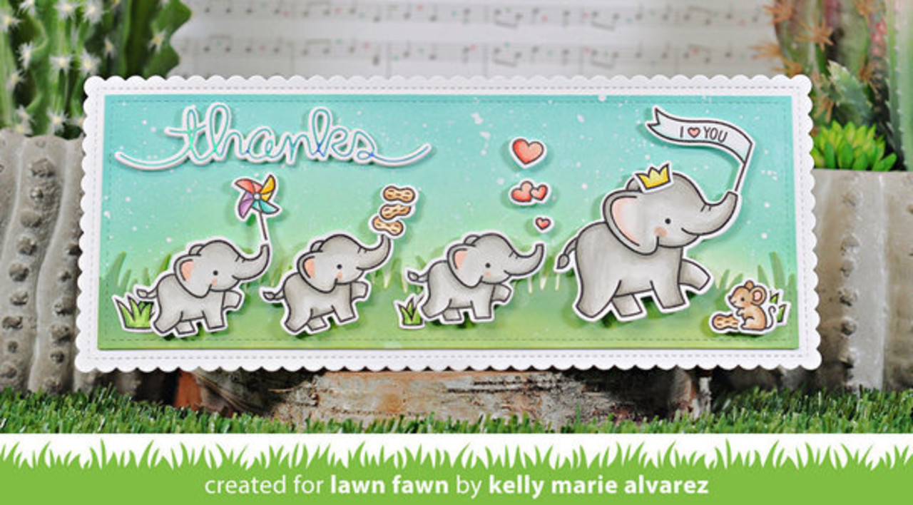 Lawn Fawn Elephant Parade Clear Stamps (LF3065)