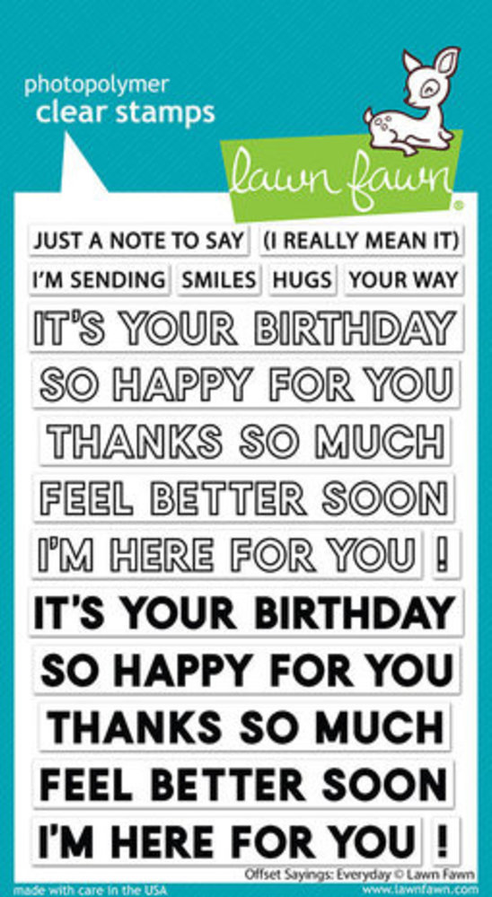 Lawn Fawn Offset Sayings: Everyday Clear Stamps (LF3081) Lawn Fawn Offset Sayings: Everyday Clear Stamps (LF3081)