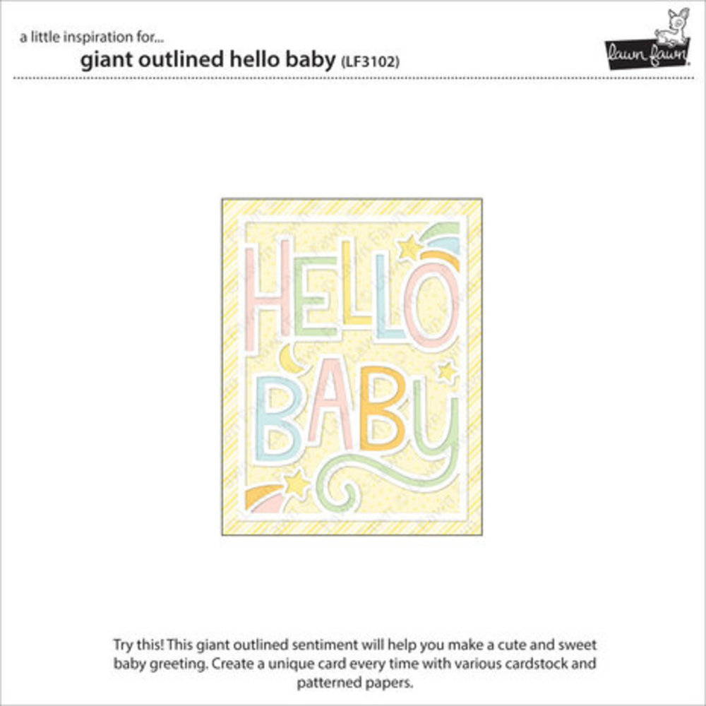 Lawn Fawn Giant Outlined Hello Baby Dies (LF3102)
