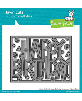 Lawn Fawn Giant Outlined Happy Birthday Landscape Dies (LF3103)
