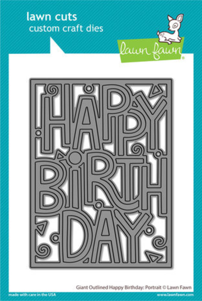 Lawn Fawn Giant Outlined Happy Birthday Portrait Dies (LF3104) Lawn Fawn Giant Outlined Happy Birthday Portrait Dies (LF3104)