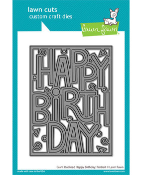 Lawn Fawn Giant Outlined Happy Birthday Portrait Dies (LF3104) Lawn Fawn Giant Outlined Happy Birthday Portrait Dies (LF3104)