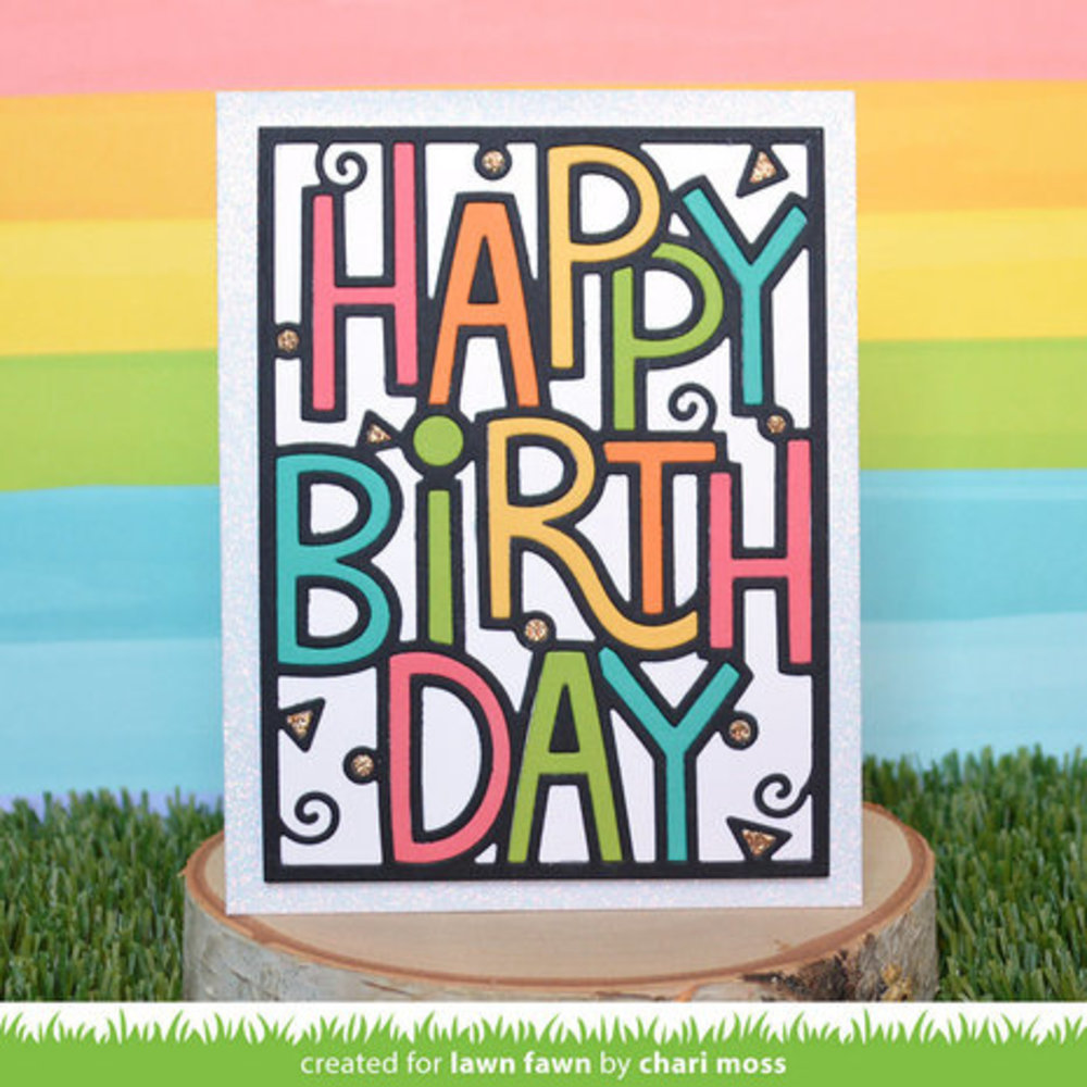 Lawn Fawn Giant Outlined Happy Birthday Portrait Dies (LF3104) Lawn Fawn Giant Outlined Happy Birthday Portrait Dies (LF3104)