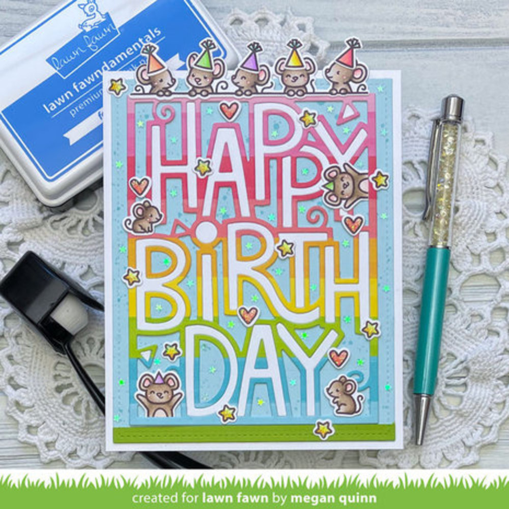 Lawn Fawn Giant Outlined Happy Birthday Portrait Dies (LF3104) Lawn Fawn Giant Outlined Happy Birthday Portrait Dies (LF3104)