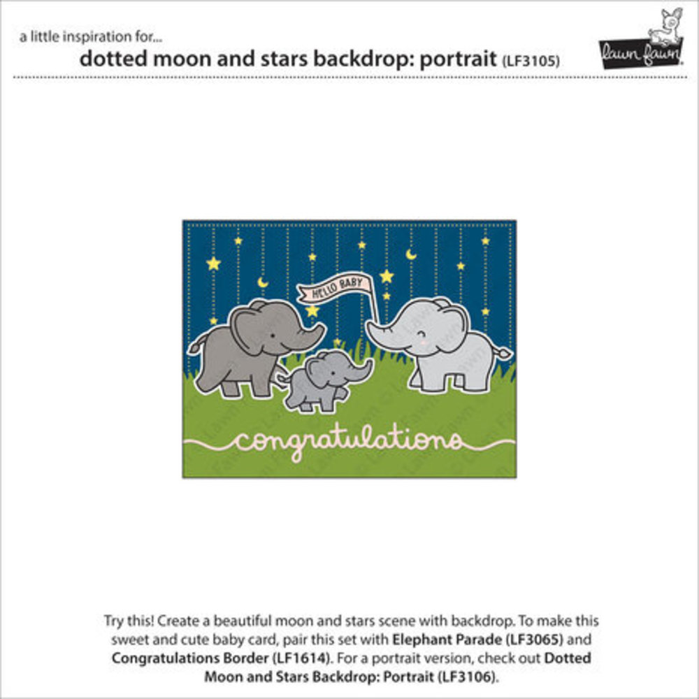 Lawn Fawn Dotted Moon and Stars Backdrop Landscape Dies (LF3105) Lawn Fawn Dotted Moon and Stars Backdrop Landscape Dies (LF3105)
