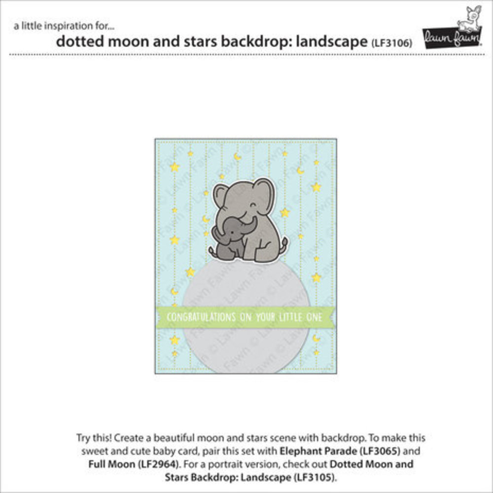 Lawn Fawn Dotted Moon and Stars Backdrop Portrait Dies (LF3106) Lawn Fawn Dotted Moon and Stars Backdrop Portrait Dies (LF3106)