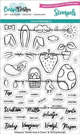 Carlijn Design Stempels Gnome Baby & Pasen (CDST-0098) Carlijn Design Stempels Gnome Baby & Pasen (CDST-0098)