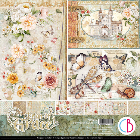 Ciao Bella Papercrafting Reign of Grace 12x12 Inch Patterns Pad (CBT060) Ciao Bella Papercrafting Reign of Grace 12x12 Inch Patterns Pad (CBT060)