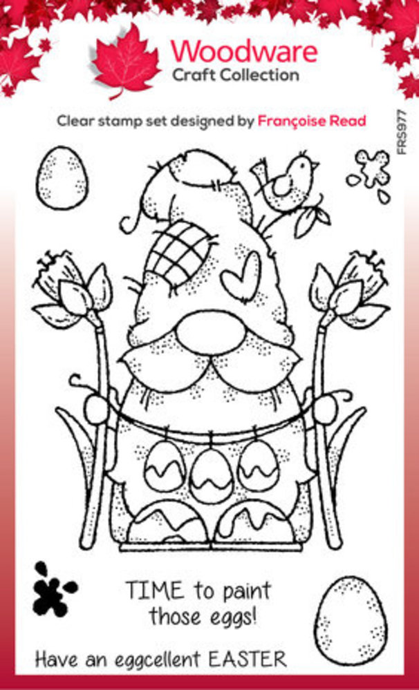 Woodware Egg Painting Gnome Clear Stamps (FRS977)