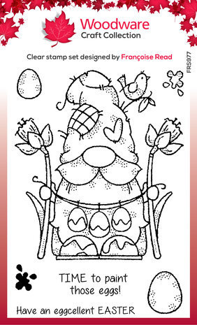 Woodware Egg Painting Gnome Clear Stamps (FRS977)