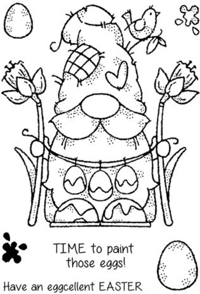 Woodware Egg Painting Gnome Clear Stamps (FRS977)