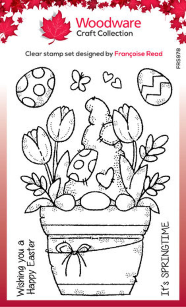 Woodware Flower Pot Gnome Clear Stamps (FRS978)