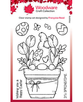 Woodware Flower Pot Gnome Clear Stamps (FRS978)