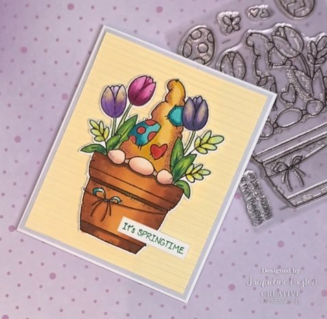 Woodware Flower Pot Gnome Clear Stamps (FRS978)