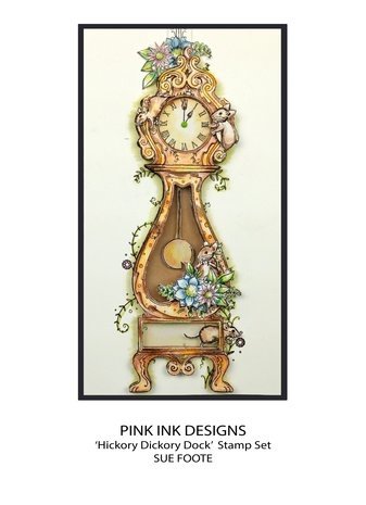 Pink Ink Designs Mother Goose Series Hickory Dickory Dock A5 Clear Stamps (PI203)