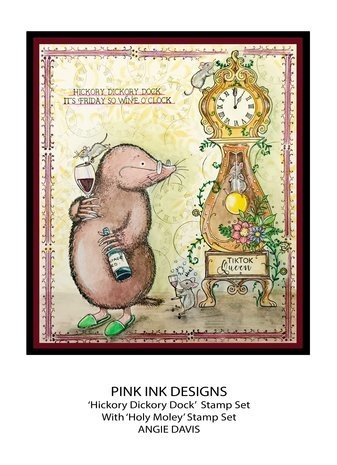 Pink Ink Designs Mother Goose Series Hickory Dickory Dock A5 Clear Stamps (PI203)