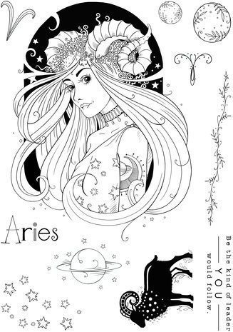 Pink Ink Designs Astrology Series Aries "Trailblazer" A5 Clear Stamps (PI206) Pink Ink Designs Astrology Series Aries "Trailblazer" A5 Clear Stamps (PI206)