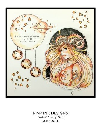 Pink Ink Designs Astrology Series Aries "Trailblazer" A5 Clear Stamps (PI206) Pink Ink Designs Astrology Series Aries "Trailblazer" A5 Clear Stamps (PI206)
