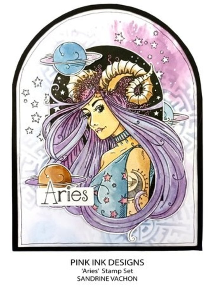 Pink Ink Designs Astrology Series Aries "Trailblazer" A5 Clear Stamps (PI206) Pink Ink Designs Astrology Series Aries "Trailblazer" A5 Clear Stamps (PI206)