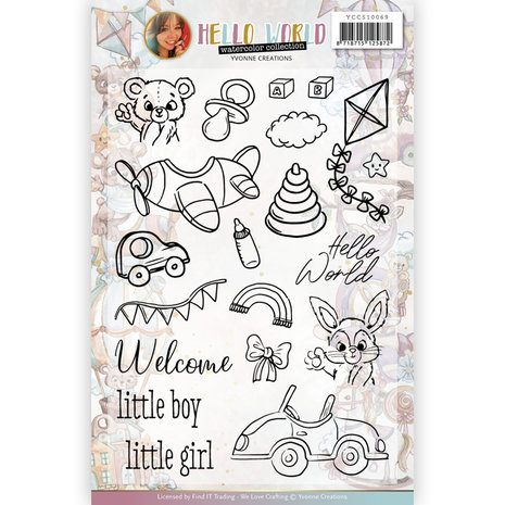 Yvonne Creations Hello World Clear Stamp Set (YCCS10069)