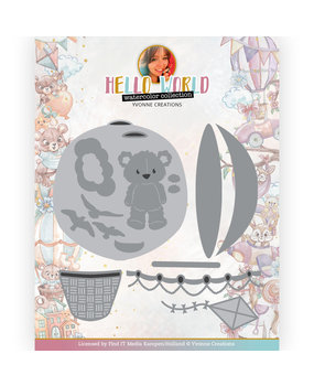 Yvonne Creations Hello World Hot Air Balloon Die (YCD10301) Yvonne Creations Hello World Hot Air Balloon Die (YCD10301)